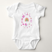 Baby Meisje Rainbow Roze Kleur Romper (Voorkant)
