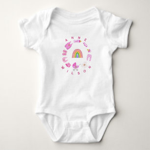 Baby Meisje Rainbow Roze Kleur Romper