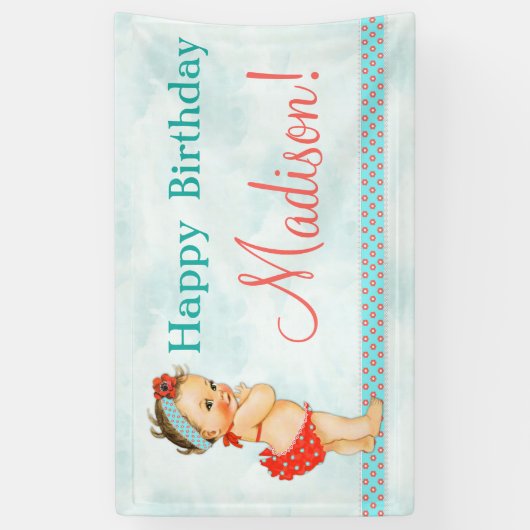  Baby Meisje Rood Badpak Spandoek (Verticaal)