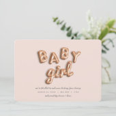 Baby meisje! Roos goud/PINK Aankondiging (Staand voorkant)
