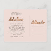 Baby meisje! Roos goud/ROZE briefkaart. Aankondigingskaart (Achterkant)