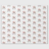  Baby Meisje Roze Baby Carriage Cadeaupapier (Vlak)