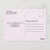 Baby Meisje Roze Bloemen Schattige Waterverf Cloth Briefkaart (Achterkant)