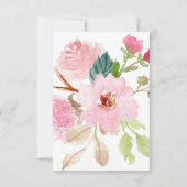 Baby Meisje Roze Bloemendouche Dank je kaart (Achterkant)