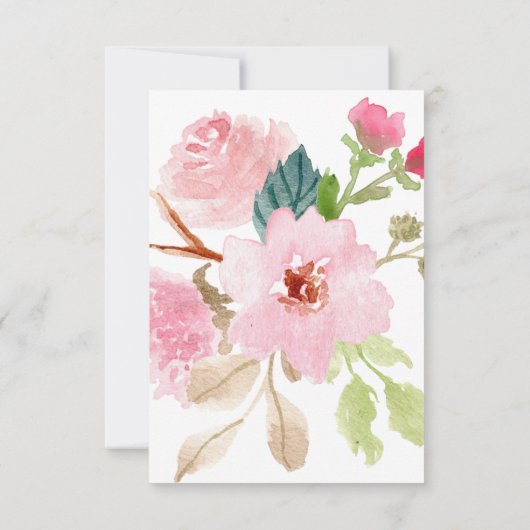 Baby Meisje Roze Bloemendouche Dank je kaart (Achterkant)