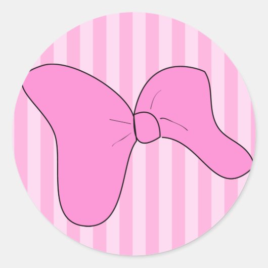 Baby Meisje Roze Bow Sticker (Voorkant)