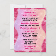 Baby Meisje - Roze Camo Thema Baby shower Uitnodig