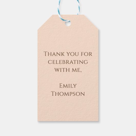 Baby Meisje Roze  Carriage Floral Dank u Cadeaulabel (Achterkant)