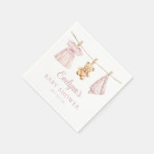 Baby Meisje Roze Clothesline Baby shower Servet (Hoek)