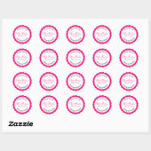 Baby Meisje Roze Dankjewel Doopfeest Ronde Sticker (Vel)