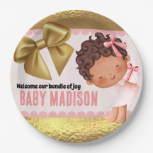 Baby meisje roze en goud Babyshower uitnodiging