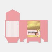 Baby Meisje Roze en Gouden Babyshower Uitnodiging Bedankdoosjes (Uitgevouwen)