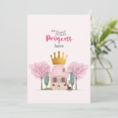 Baby Meisje Roze Fairy Castle Princess Baby shower Kaart (Staand voorkant)