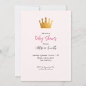 Baby Meisje Roze Fairy Castle Princess Baby shower Kaart (Achterkant)