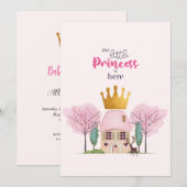 Baby Meisje Roze Fairy Castle Princess Baby shower Kaart (Voorkant / Achterkant)