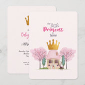 Baby Meisje Roze Fairy Castle Princess Baby shower Kaart (Voorkant / Achterkant)