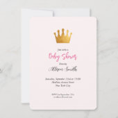 Baby Meisje Roze Fairy Castle Princess Baby shower Kaart (Achterkant)