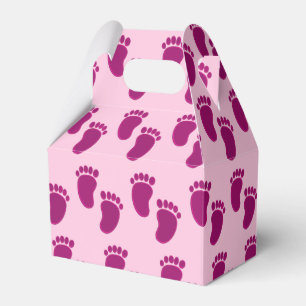 Baby Meisje Roze Faux Borduurwerk Print Patroon Bedankdoosjes