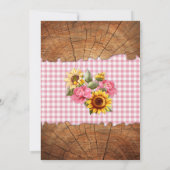 Baby Meisje Roze Geel Zonnebloem Baby Q Barbecue Kaart (Achterkant)