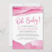 Baby Meisje Roze Geode Virtuele Douche Kaart (Voorkant)