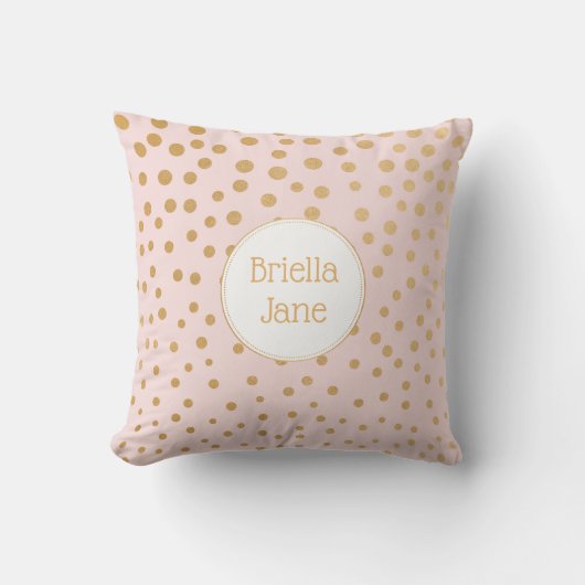 Baby Meisje roze goud kinderkamer decor, douche ca Kussen (Voorkant)