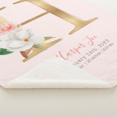 Baby Meisje roze & gouden geboorte statistieken -  Sherpa Deken (3/4)