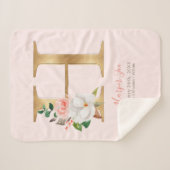 Baby Meisje roze & gouden geboorte statistieken -  Sherpa Deken (Voorkant (horizontaal))