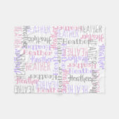 Baby Meisje Roze/Grijs Gepersonaliseerde Naam Fleece Deken (Voorkant (Horizontaal))