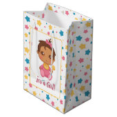 Baby meisje roze jumpsuit donker medium cadeauzakje (Voorkant Gekanteld)