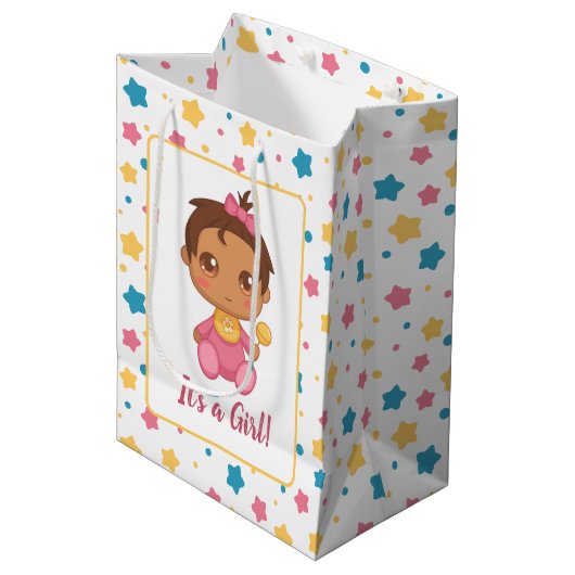 Baby meisje roze jumpsuit donker medium cadeauzakje (Voorkant Gekanteld)