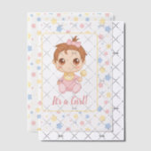 Baby Meisje Roze Jumpsuit Insert Vellum Uitnodigingen (Offset (Uitnodiging))