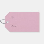 Baby meisje roze jurk cadeaulabel (Achterkant Horizontaal)