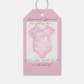 Baby meisje roze jurk cadeaulabel (Voorkant)