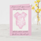 Baby meisje roze jurk kaart (Gele Bloem)