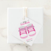 BABY MEISJE ROZE LAARZEN BABY SHOWER BEDANKJES LABELS (In situ)