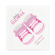 BABY MEISJE ROZE LAARZEN BABY SHOWER Servetten