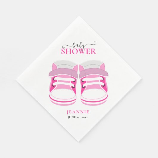 BABY MEISJE ROZE LAARZEN BABY SHOWER Servetten (Hoek)