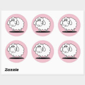 Baby meisje roze lam stickers (Vel)