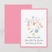 Baby Meisje Roze Leuke Kangoeroe Geboorte Aankondi (Voorkant / Achterkant)