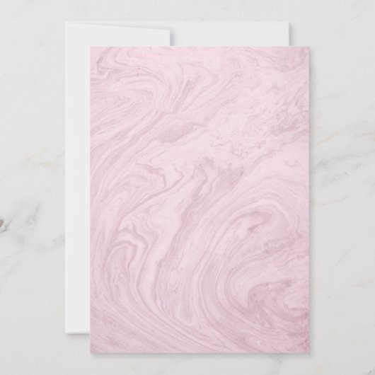 Baby Meisje Roze Marmeren Foto Aankondiging Geboor (Achterkant)