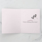 Baby meisje roze & paarse ballon twin doop kaart (Binnen)