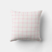 Baby Meisje Roze Plaid Geboortekussen Kussen (Achterkant)