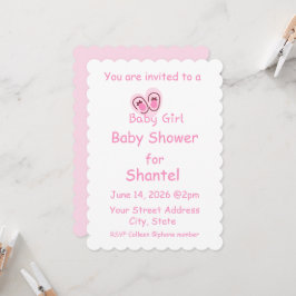 Baby Meisje Roze Schoenen Baby Shower Kaart