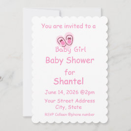 Baby Meisje Roze Schoenen Baby Shower Kaart