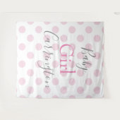 Baby Meisje Roze Stippen Script Baby Shower Wandkleed (Voorkant (horizontaal))
