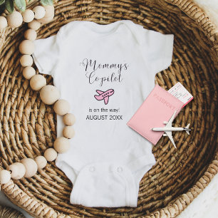 Baby Meisje Roze Vliegtuig Mam's Co-Piloot Custom Romper