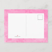 Baby meisje | Roze Waterverf speelgoed Baby shower Uitnodiging Briefkaart (Achterkant)
