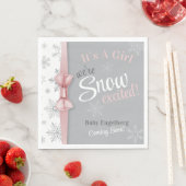 Baby Meisje Roze We zijn Sneeuw Opgewonden Sneeuwv Servet (Insitu)