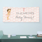  Baby Meisje Roze Wit & Grijs Spandoek (Beurs)