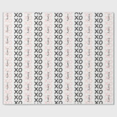 Baby Meisje  Roze XO Knuffels en Kisses Patroon Cadeaupapier (Vlak)